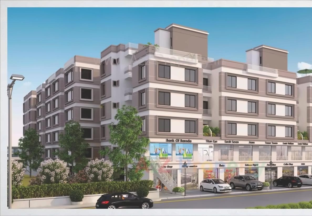 3D Elevation of real estate project Shree Siddheshwar Happiness located at Kapurai, Vadodara, Gujarat