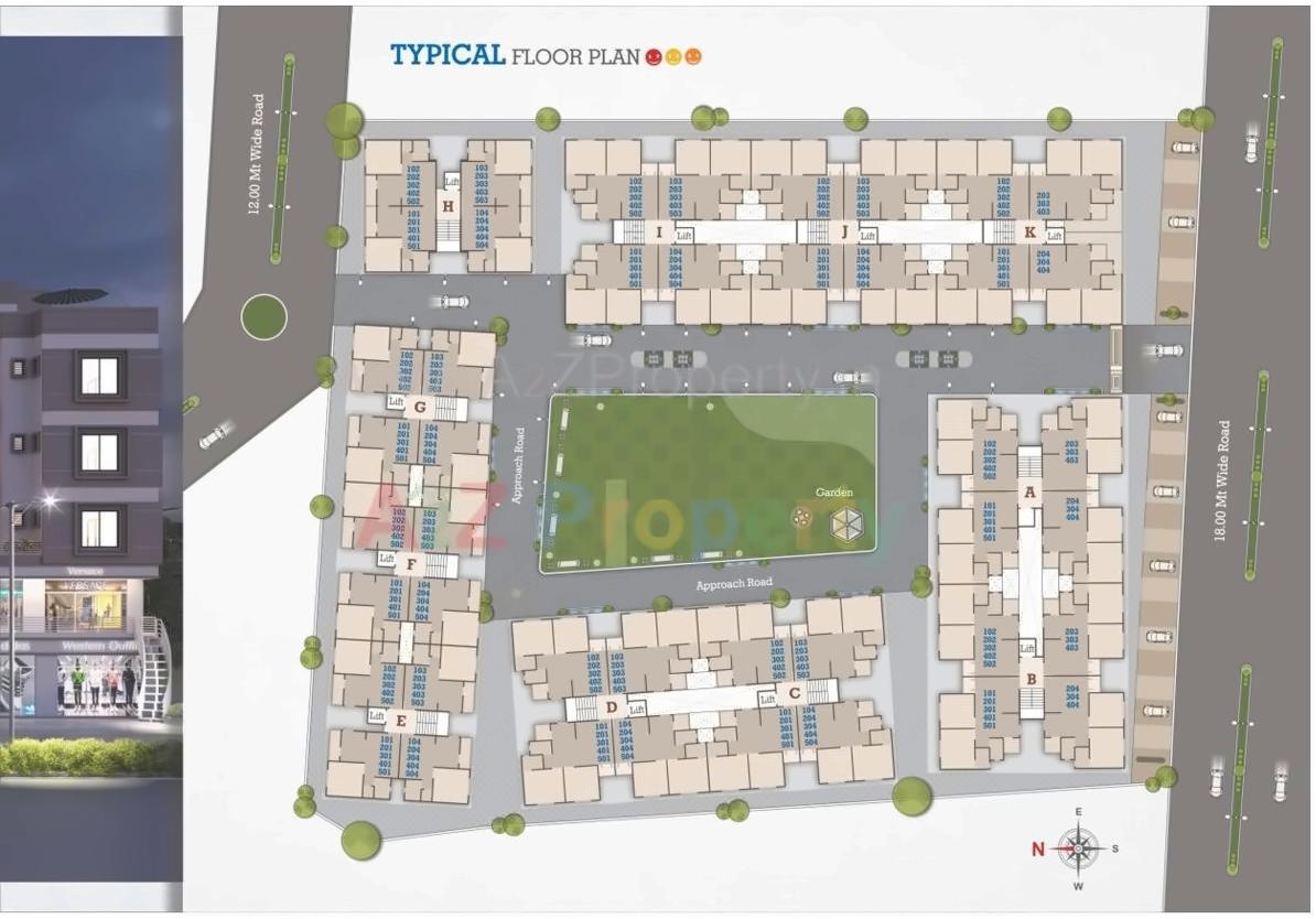 Layout of real estate project Shree Siddheshwar Happiness located at Kapurai, Vadodara, Gujarat