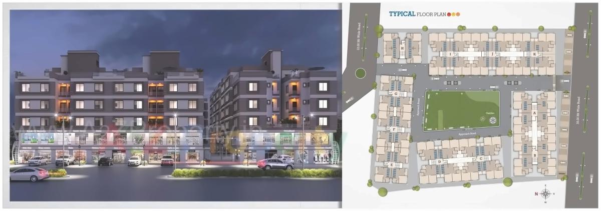 Layout of real estate project Shree Siddheshwar Happiness located at Kapurai, Vadodara, Gujarat