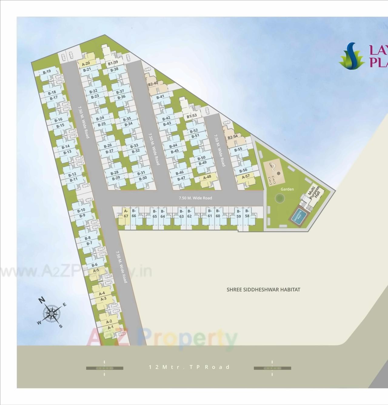 Layout of real estate project Shree Siddheshwar Hari located at Tarsali, Vadodara, Gujarat