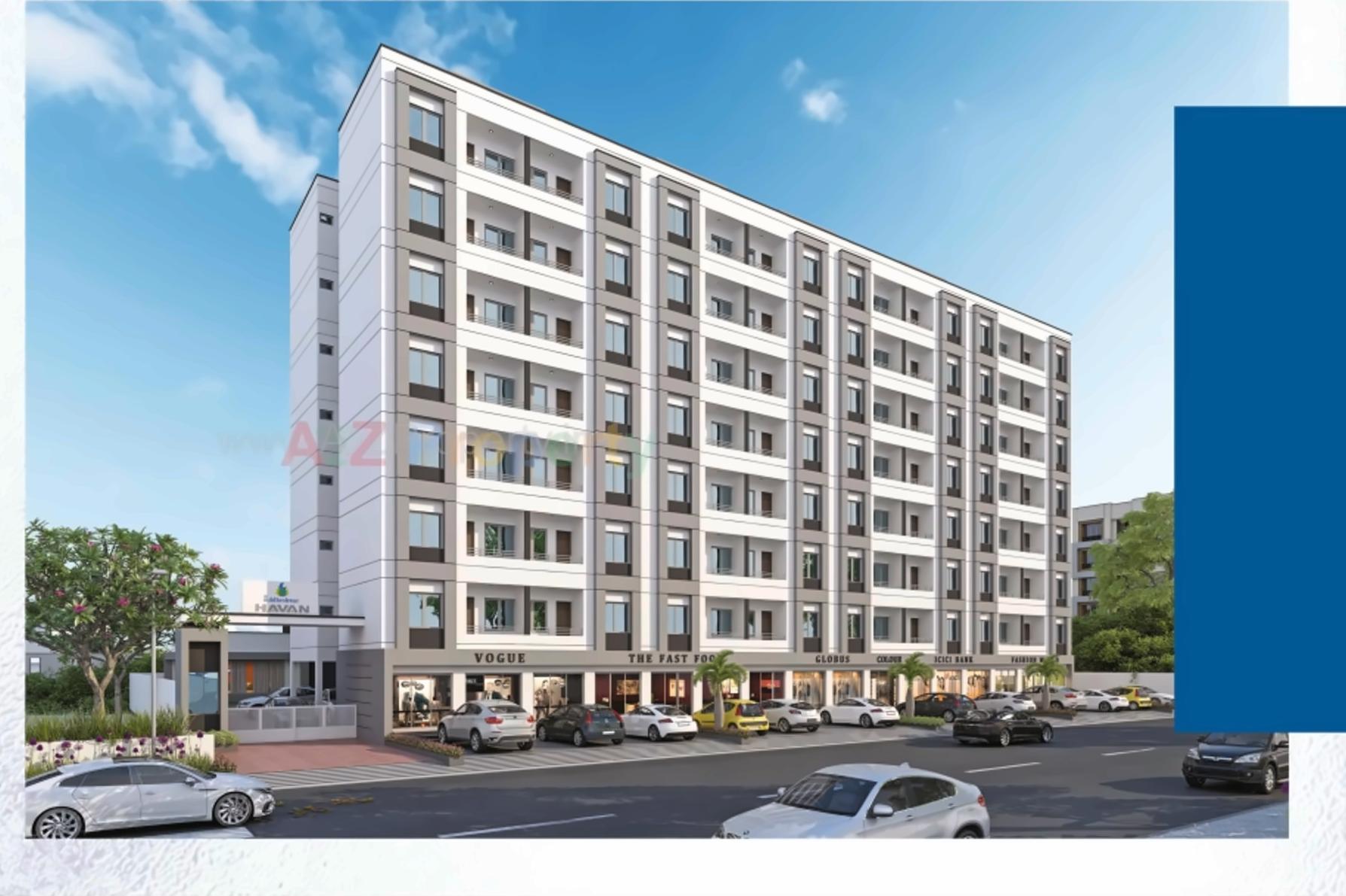 3D Elevation of real estate project Shree Siddheshwar Havan located at Tarsali, Vadodara, Gujarat