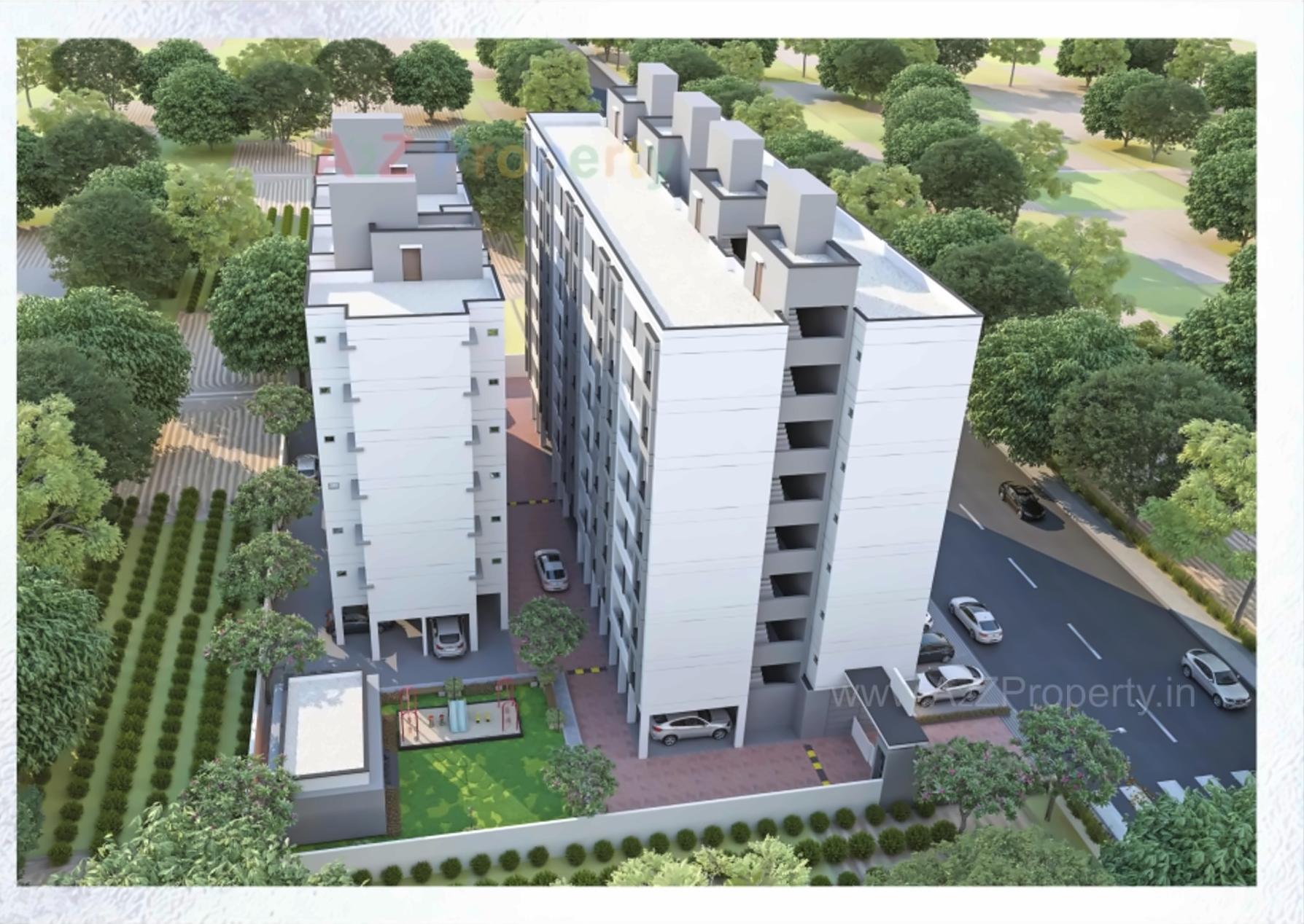 3D Elevation of real estate project Shree Siddheshwar Havan located at Tarsali, Vadodara, Gujarat