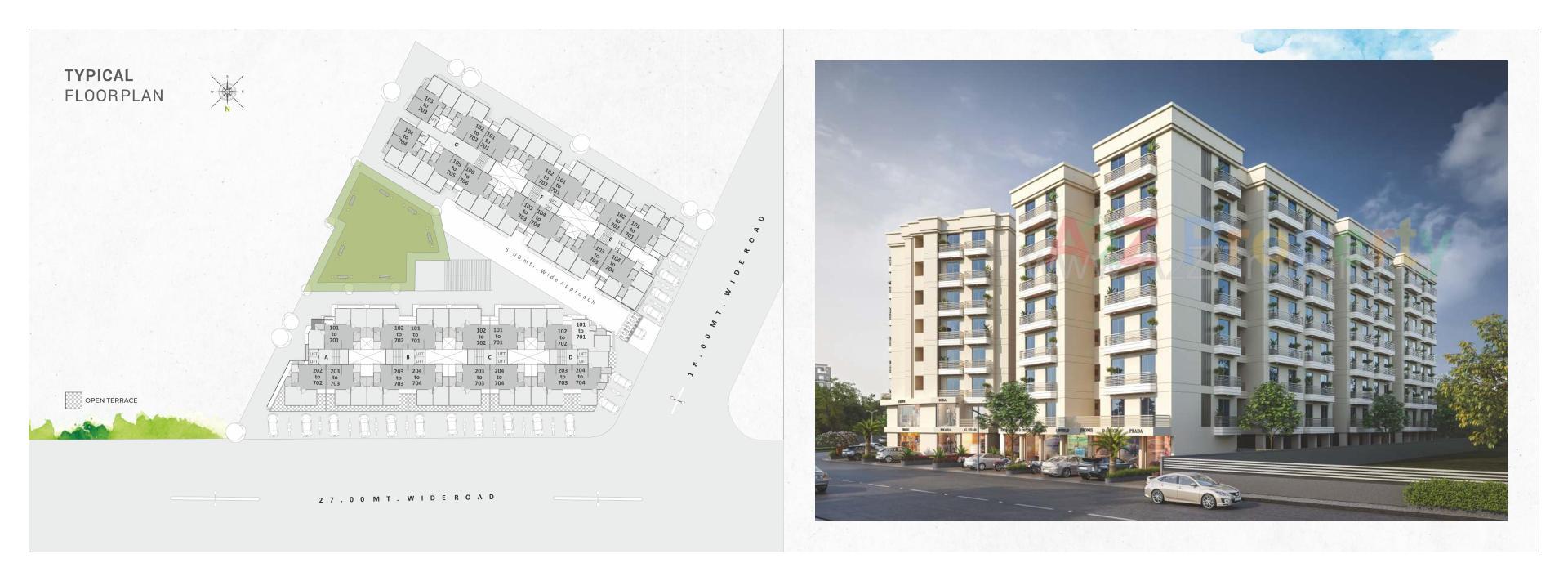 3D Elevation of real estate project Shree Siddheshwar Highland located at Kapurai, Vadodara, Gujarat