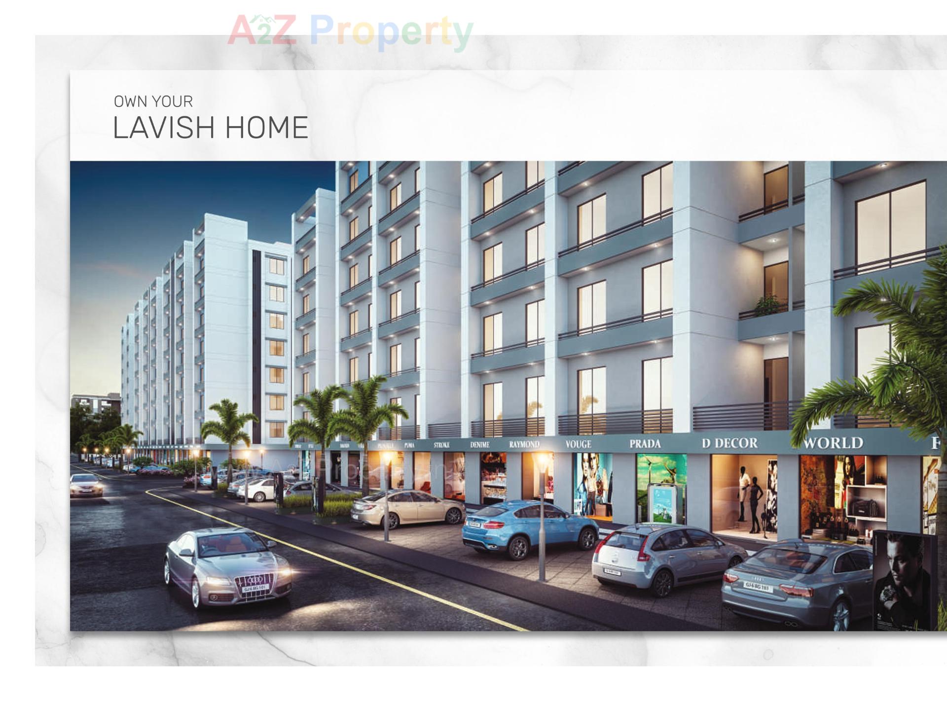 3D Elevation of real estate project Shree Siddheshwar Highstreet located at Vadsar, Vadodara, Gujarat