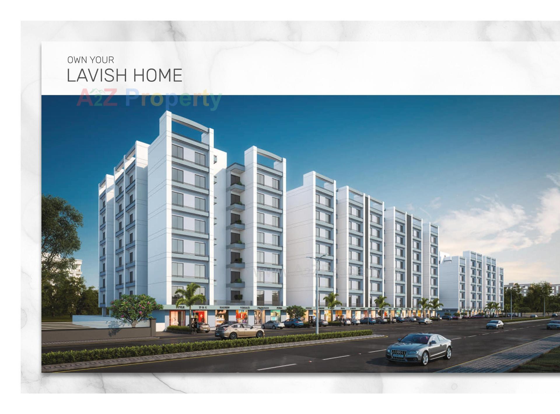 3D Elevation of real estate project Shree Siddheshwar Highstreet located at Vadsar, Vadodara, Gujarat