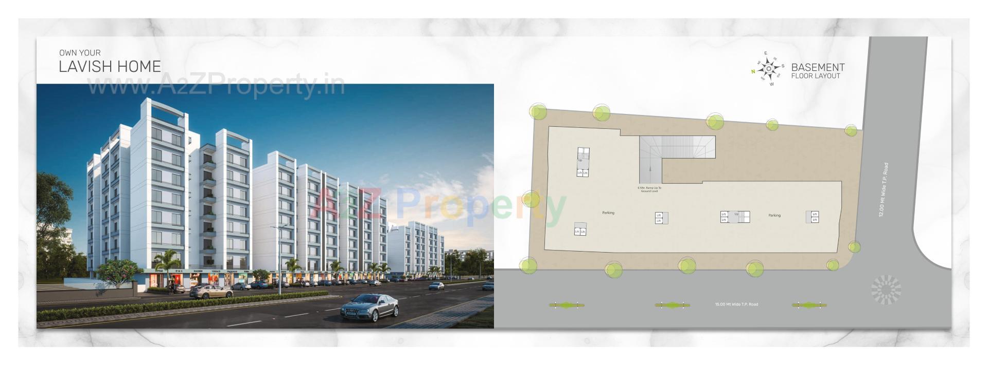 3D Elevation of real estate project Shree Siddheshwar Highstreet located at Vadsar, Vadodara, Gujarat