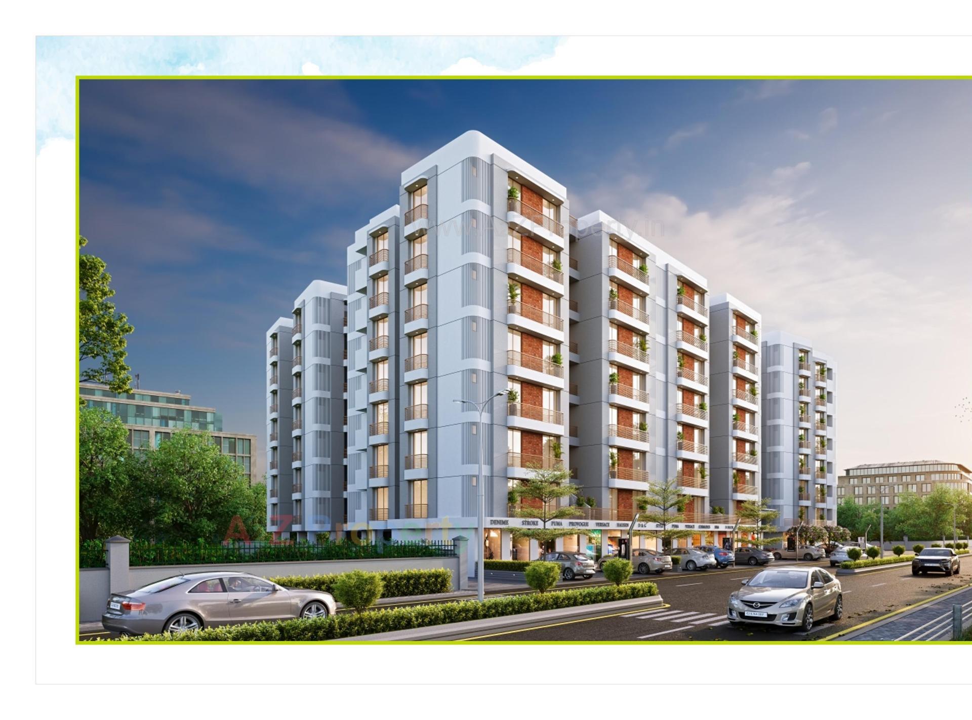 3D Elevation of real estate project Shree Siddheshwar Highview located at Tarsali, Vadodara, Gujarat