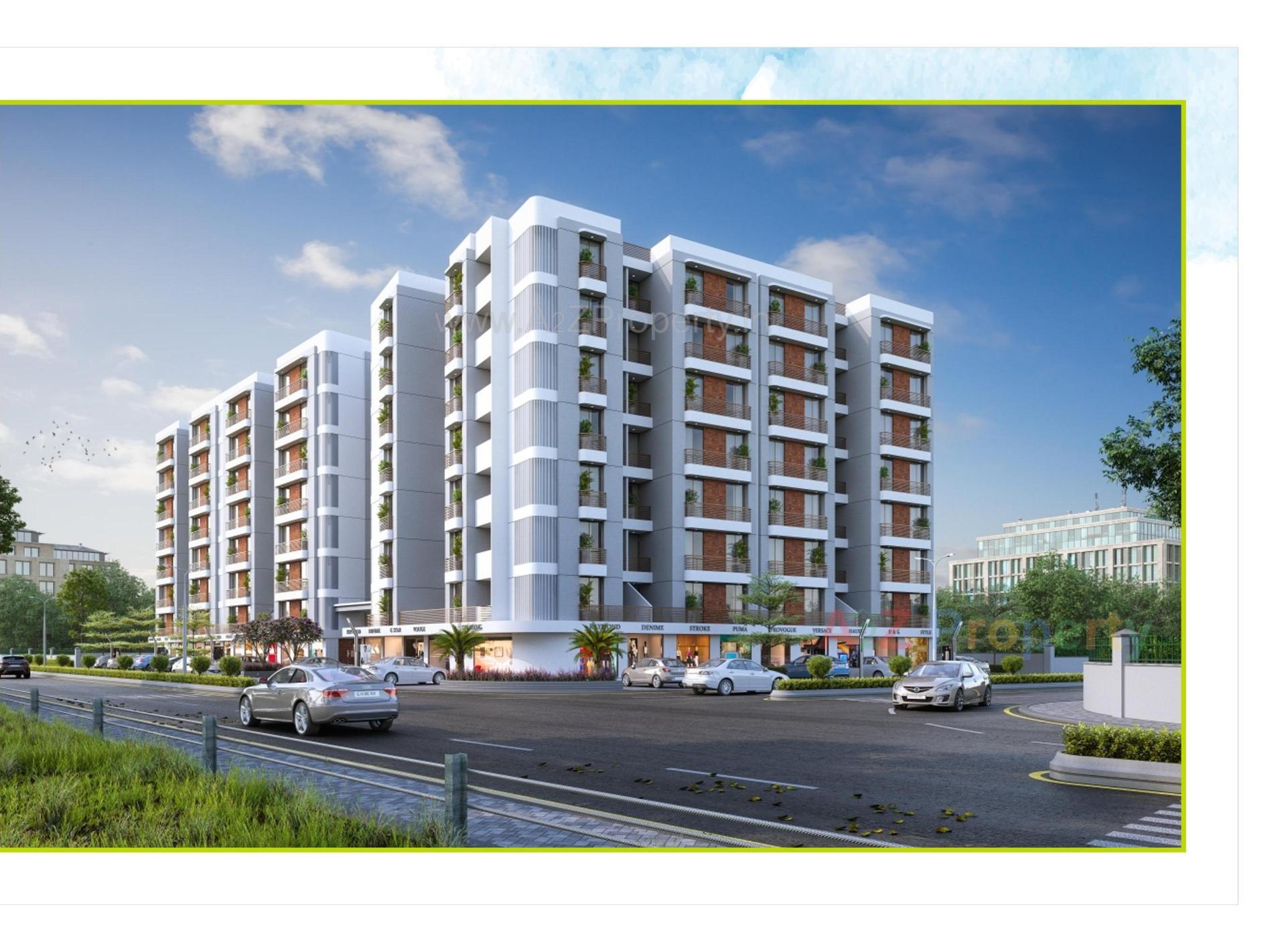 3D Elevation of real estate project Shree Siddheshwar Highview located at Tarsali, Vadodara, Gujarat