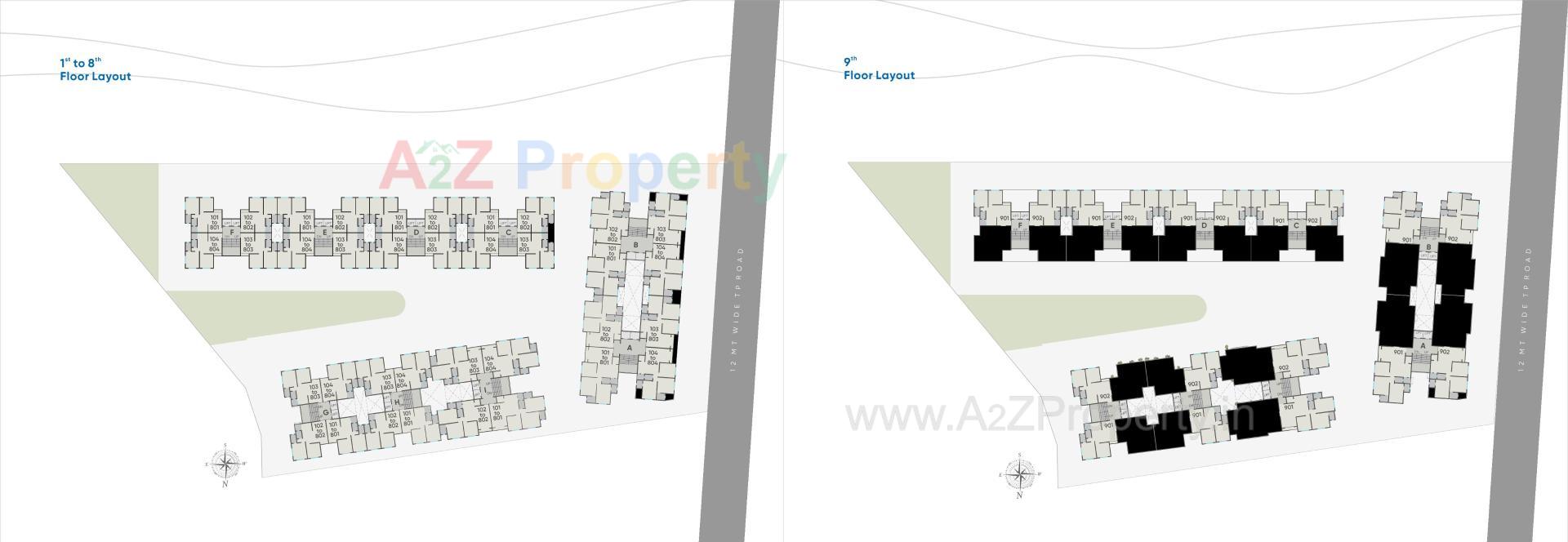 Layout of real estate project Shree Siddheshwar Hilltown located at Vemali, Vadodara, Gujarat