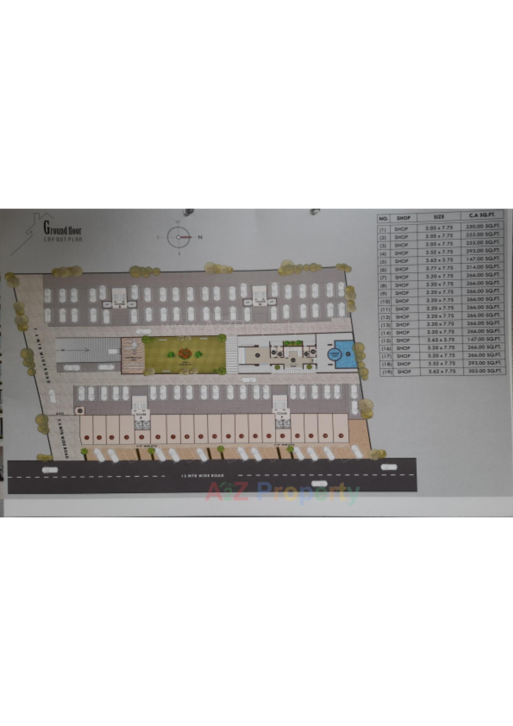 Layout of real estate project Shree Siddheshwar Pacific located at Harni, Vadodara, Gujarat
