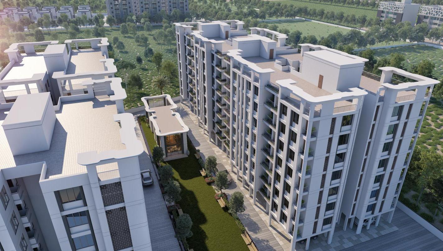 Elevation Top View 2 of real estate project Shree Siddheshwar Paradise located at Harni, Vadodara, Gujarat