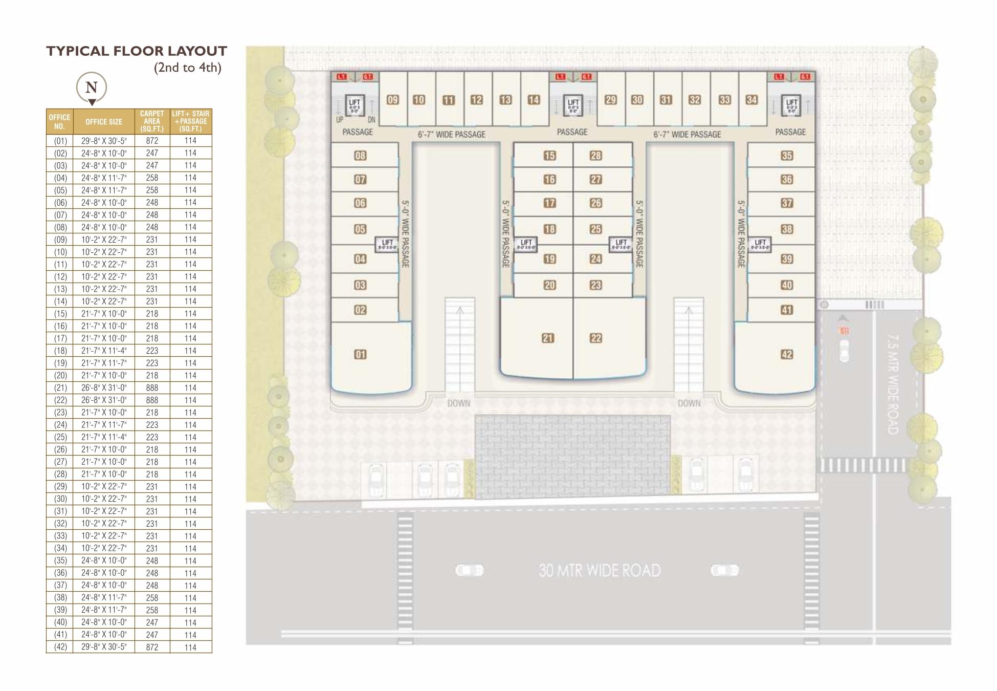 Floor 2 4 Layout of real estate project Shree Siddheshwar Paradise located at Harni, Vadodara, Gujarat