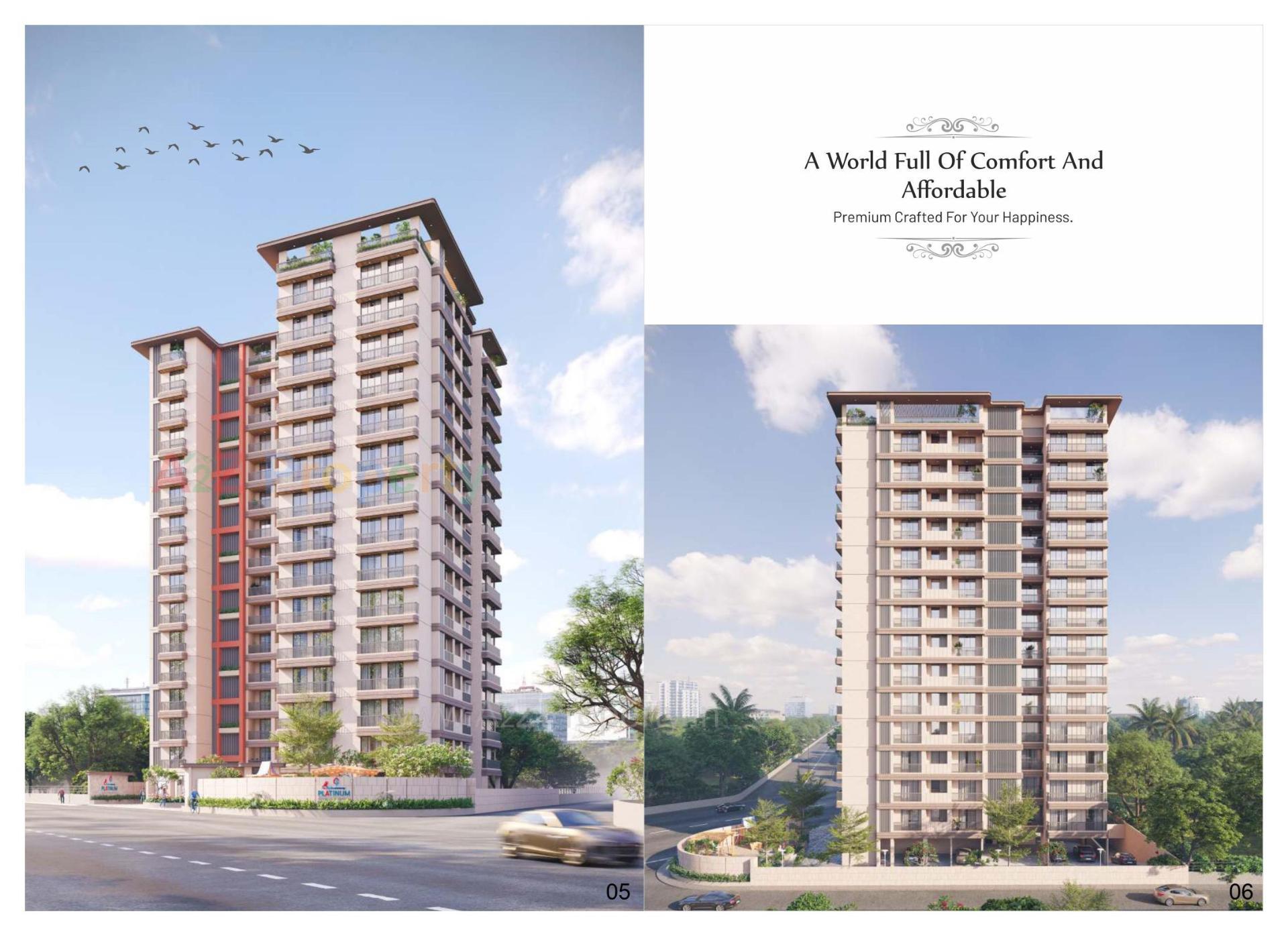 3D Elevation of real estate project Shree Siddheshwaray Platinum located at Chhani, Vadodara, Gujarat