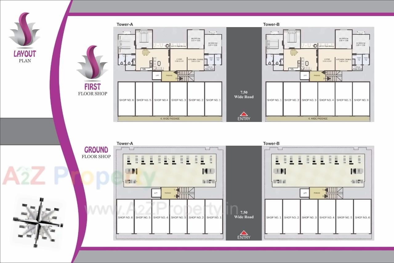 Layout of real estate project Shree Siddheshwer Heights located at Sayajipura, Vadodara, Gujarat