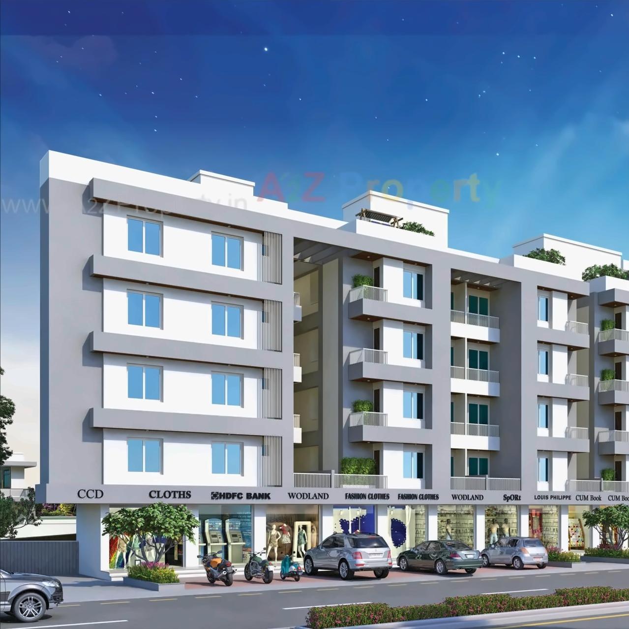 3D Elevation of real estate project Shree Siddhnath Paradise located at Bapod, Vadodara, Gujarat
