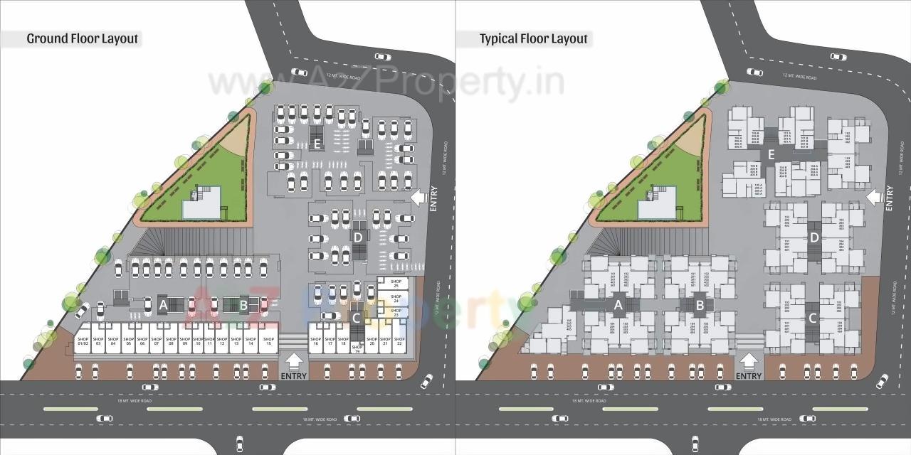 Layout of real estate project Shree Siddhnath Paradise located at Bapod, Vadodara, Gujarat