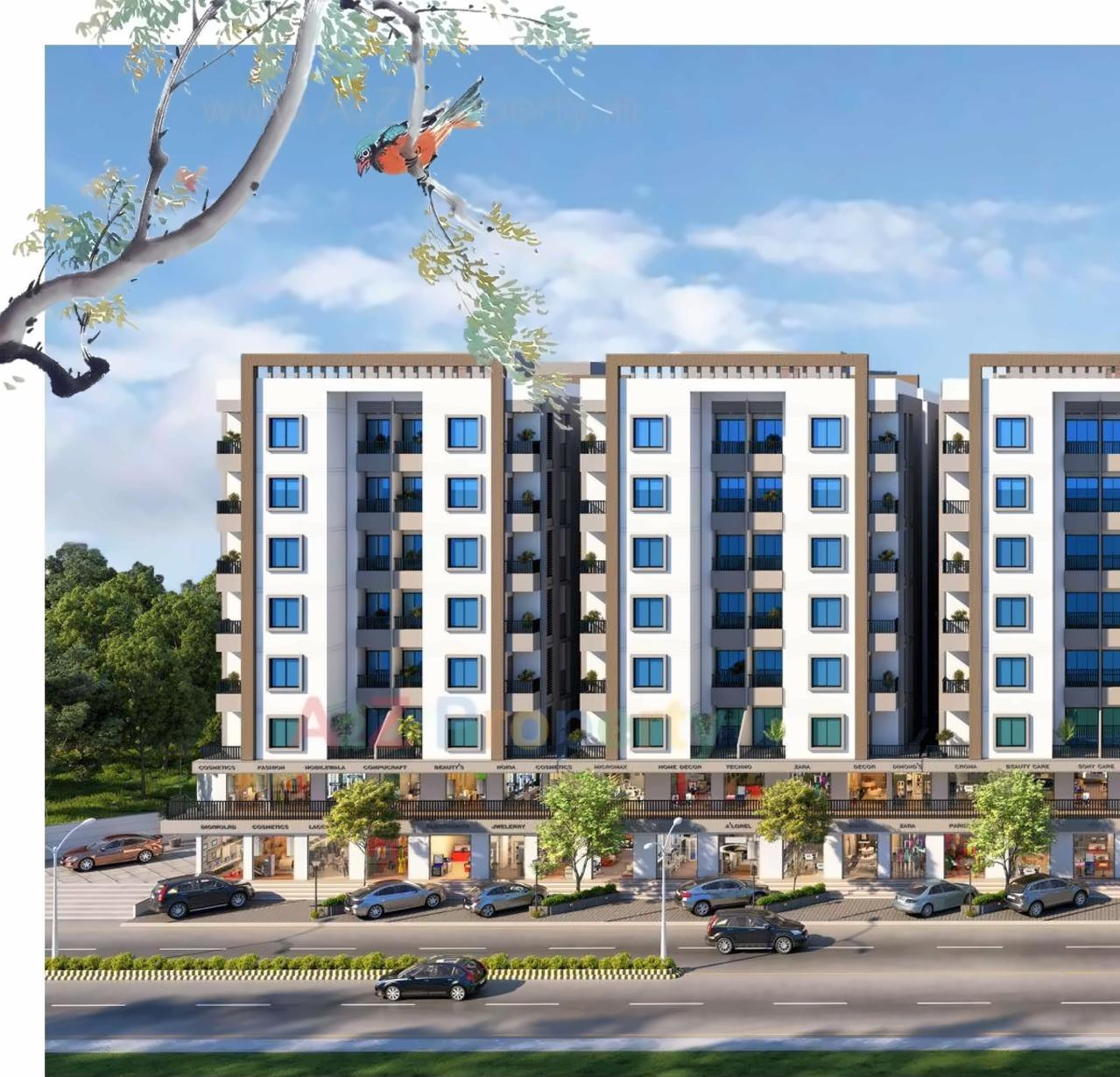 3D Elevation of real estate project Shree Siddhnath Park located at Vadodara, Vadodara, Gujarat