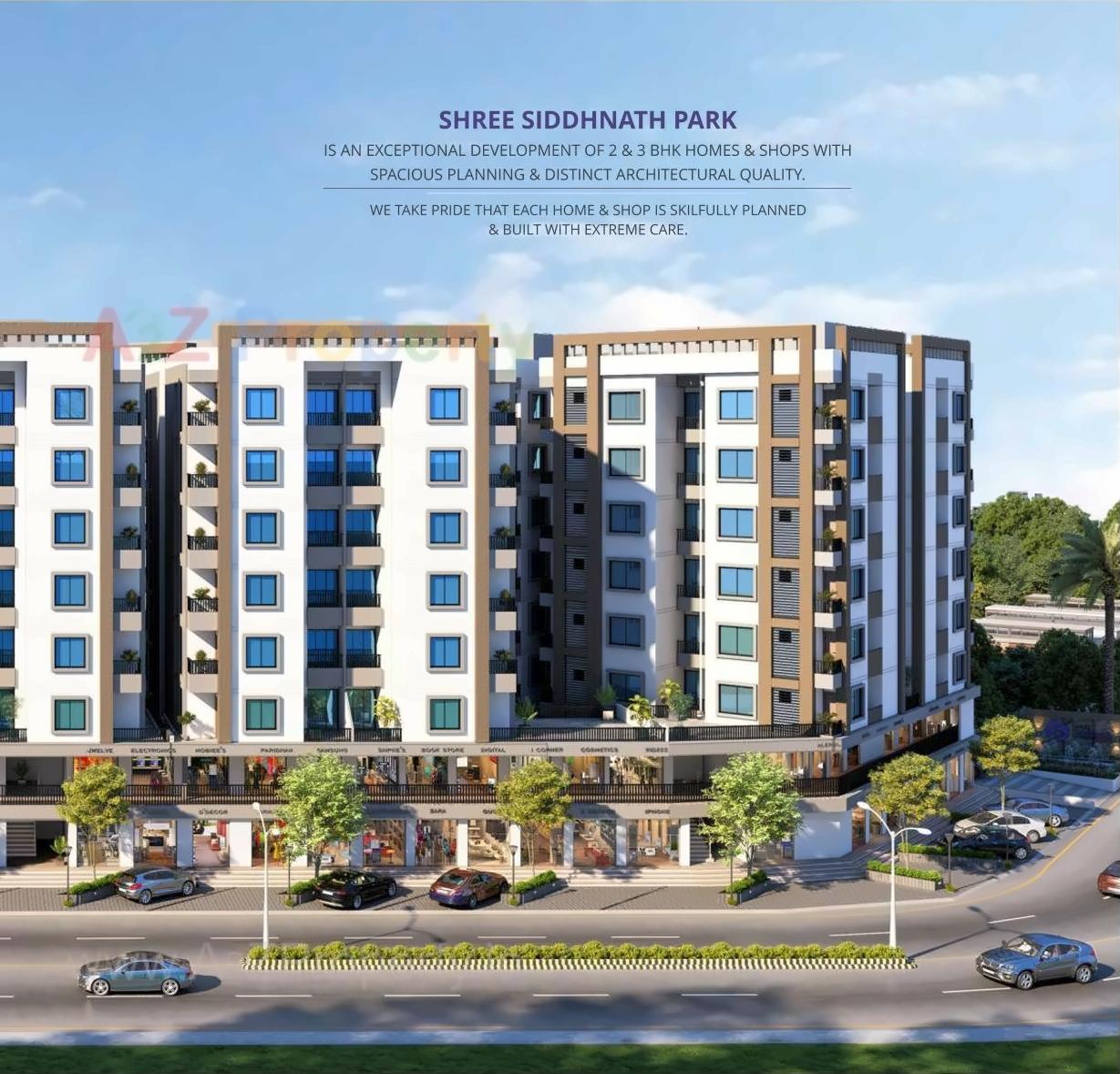 3D Elevation of real estate project Shree Siddhnath Park located at Vadodara, Vadodara, Gujarat