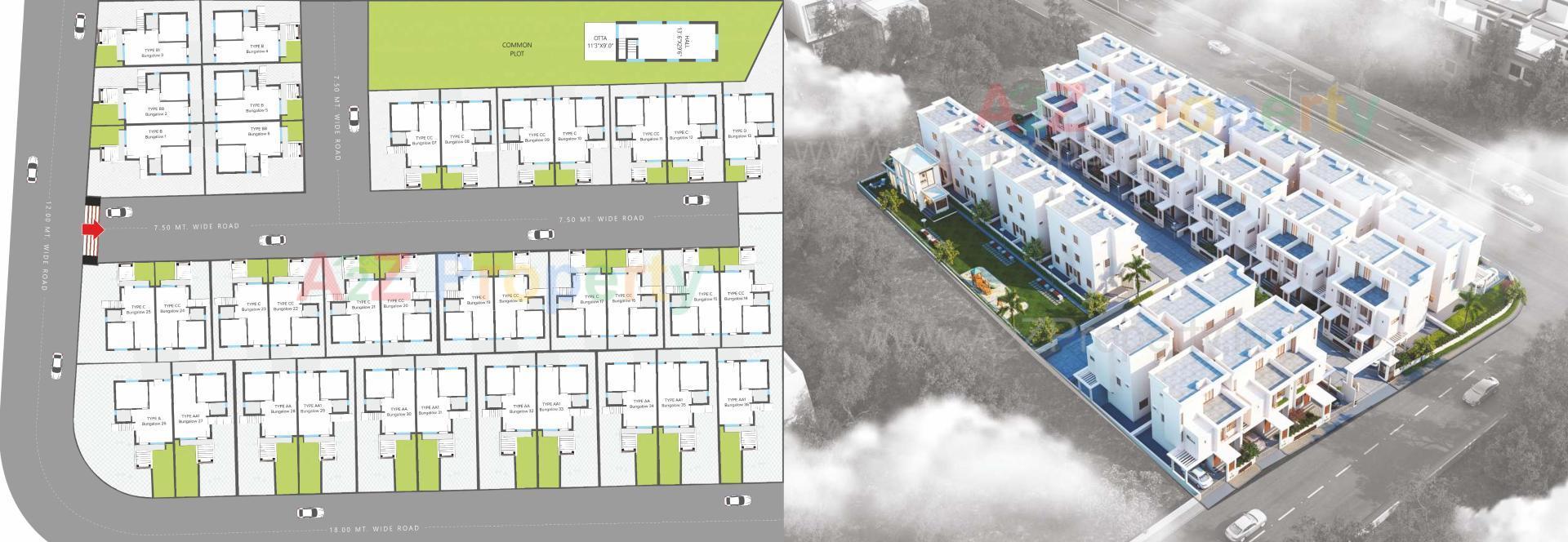 Layout of real estate project Shree Siddhnath Prime located at Ankhol, Vadodara, Gujarat