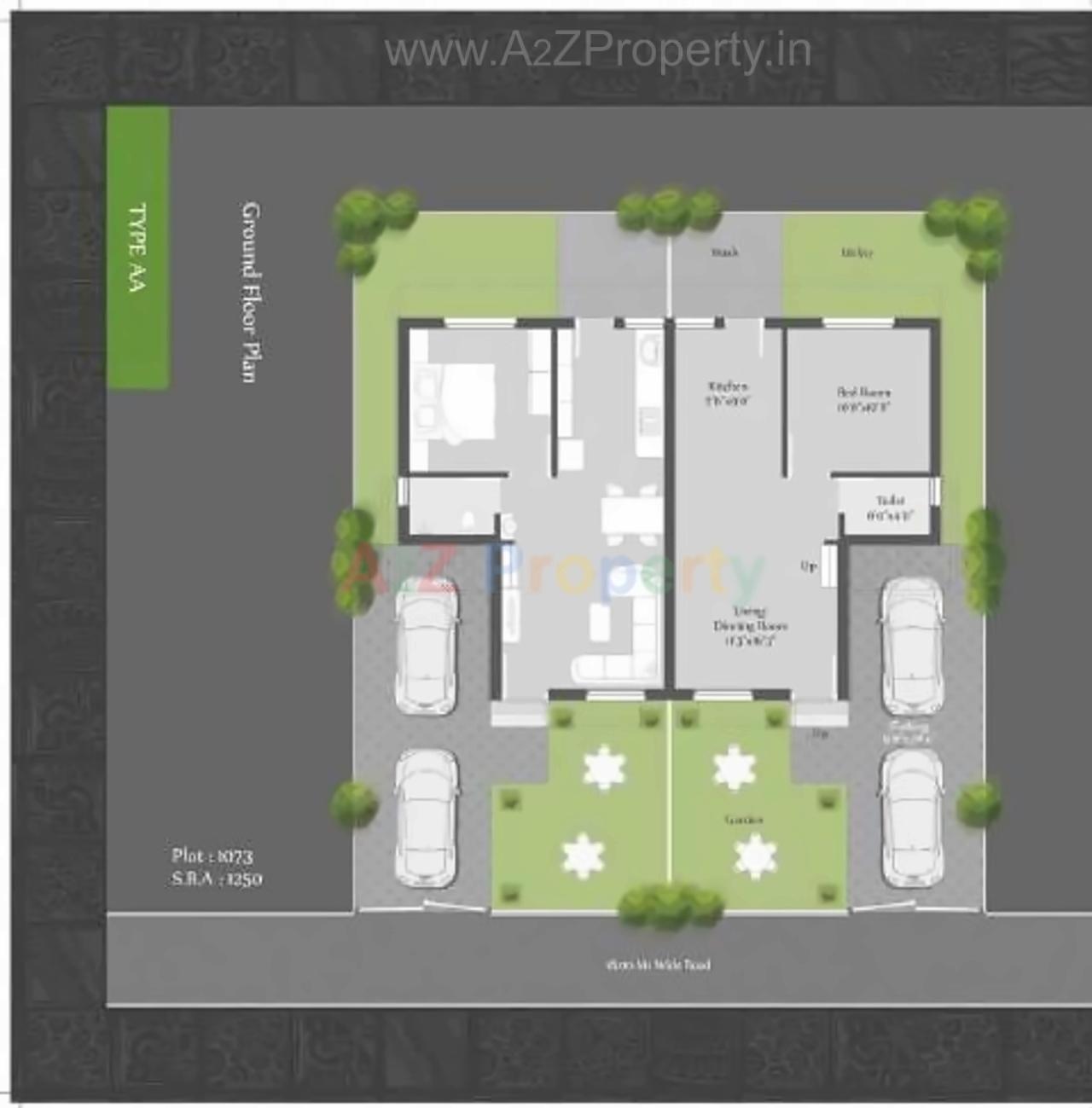 Layout of real estate project Shreeji Aangan located at Tarsali, Vadodara, Gujarat