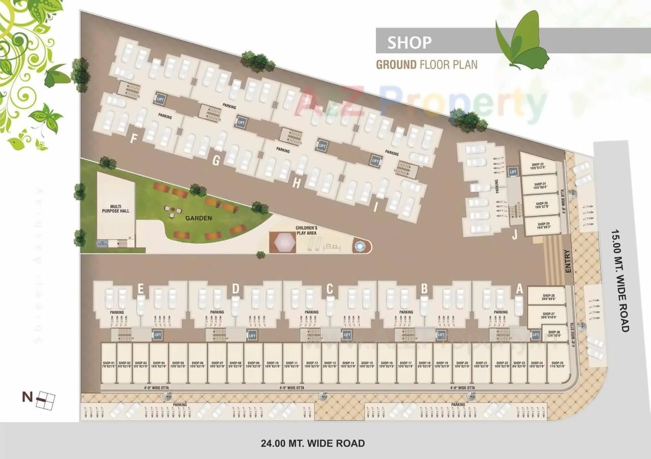 Layout of real estate project Shreeji Aashray located at Vadodara, Vadodara, Gujarat