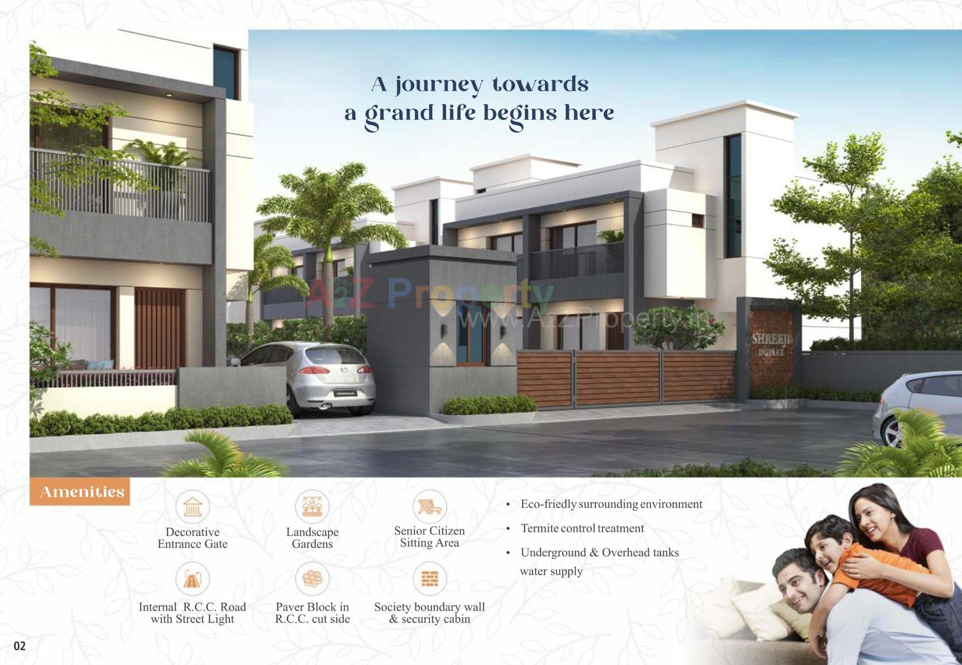 3D Elevation of real estate project Shreeji Duplex located at Karjan, Vadodara, Gujarat