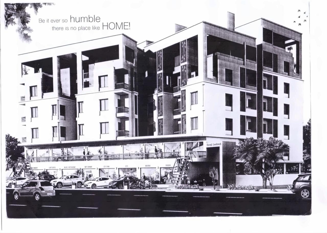 3D Elevation of real estate project Shreeji Landmark located at Sayajipura, Vadodara, Gujarat