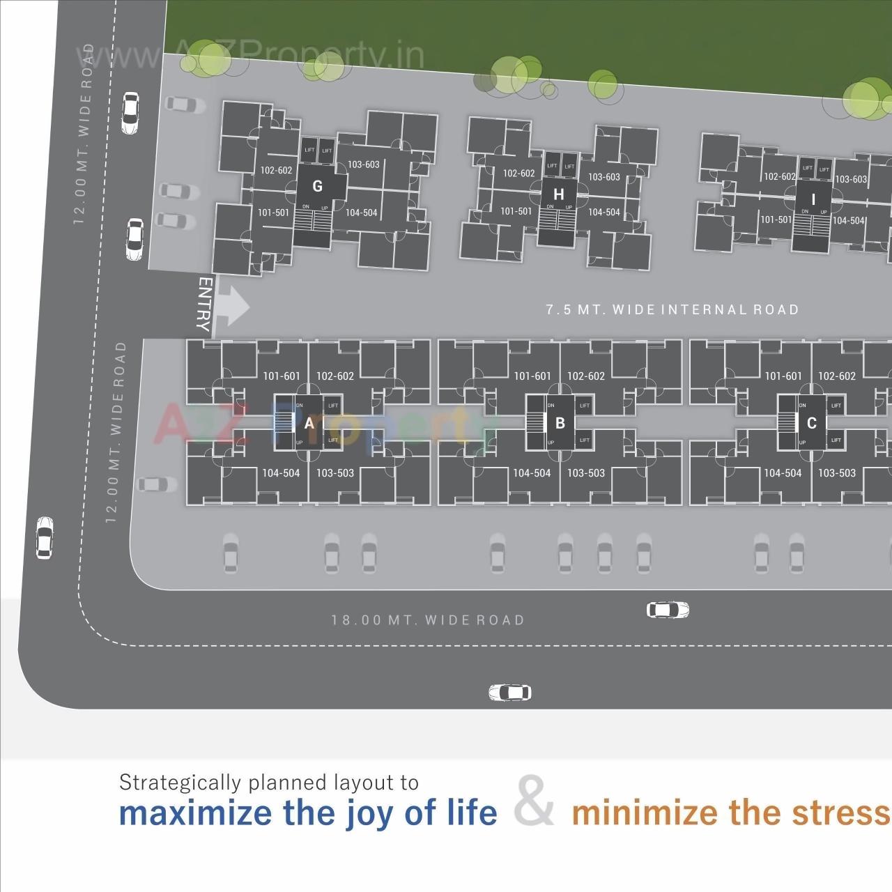 Layout of real estate project Shreeji Vandan located at Bapod, Vadodara, Gujarat