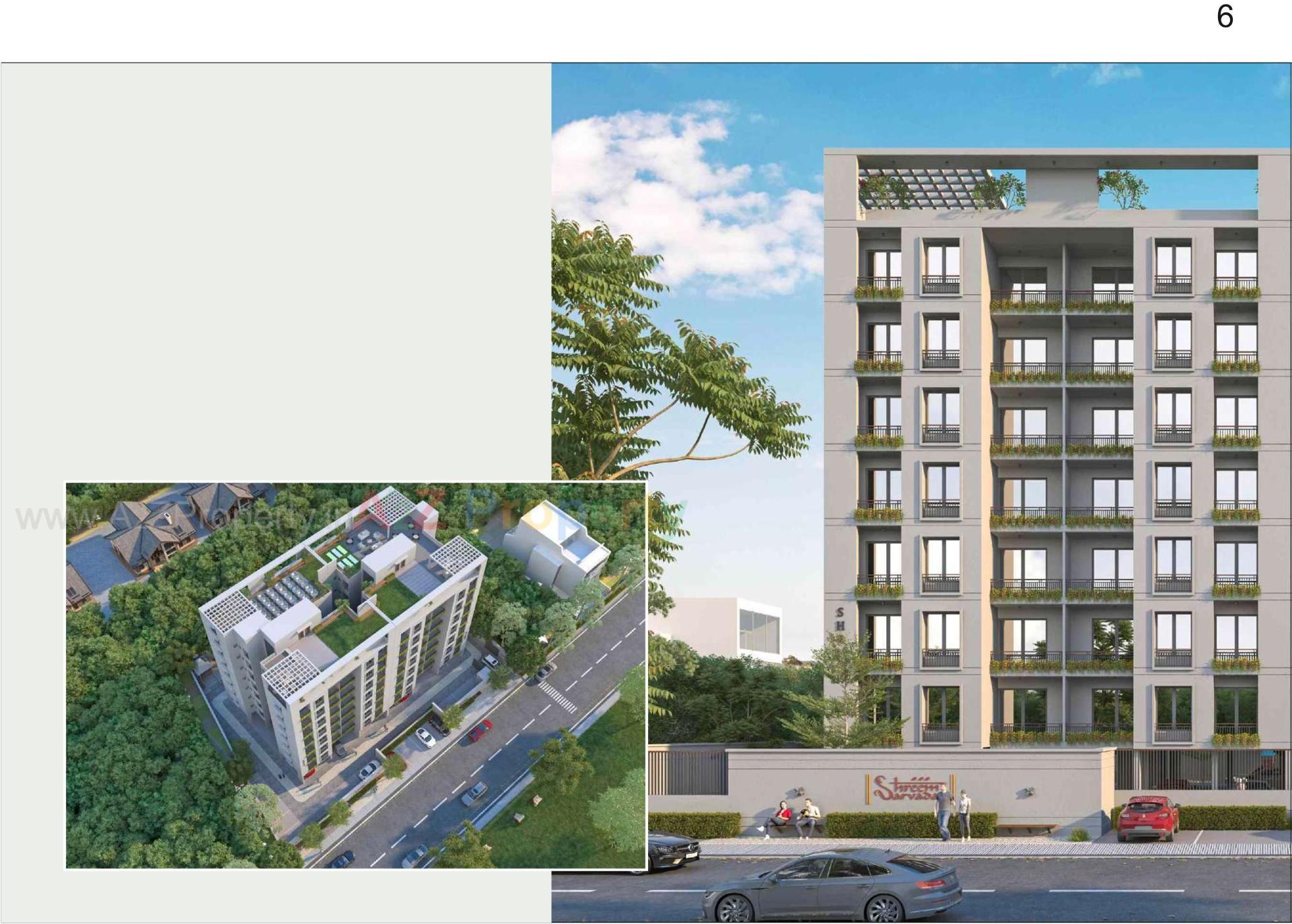 3D Elevation of real estate project Shreem Sarvada located at Vadsar, Vadodara, Gujarat