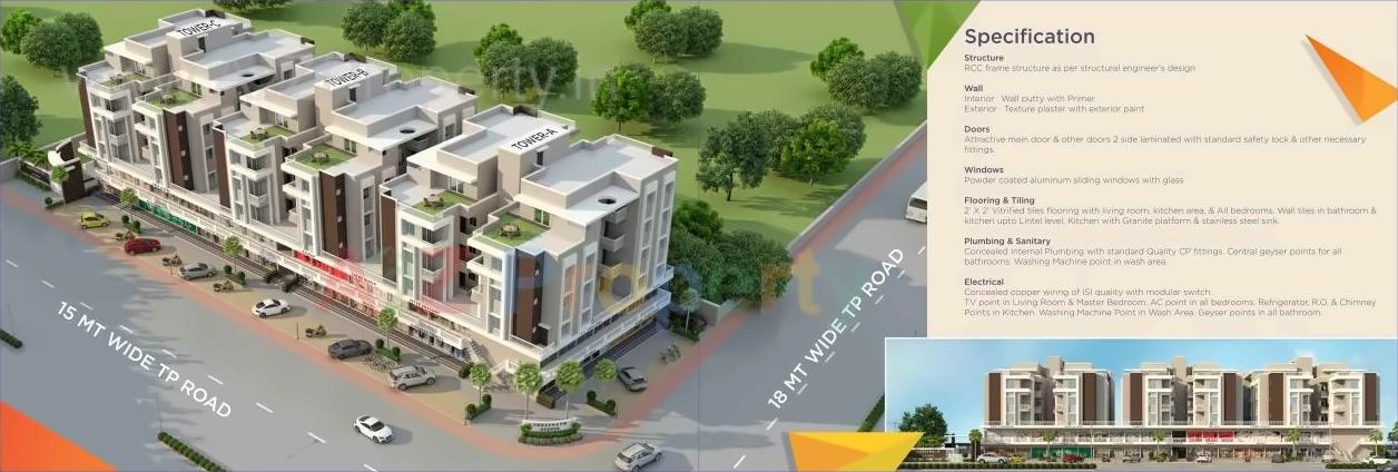 3D Elevation of real estate project Shreenath Avenue located at Bhayli, Vadodara, Gujarat