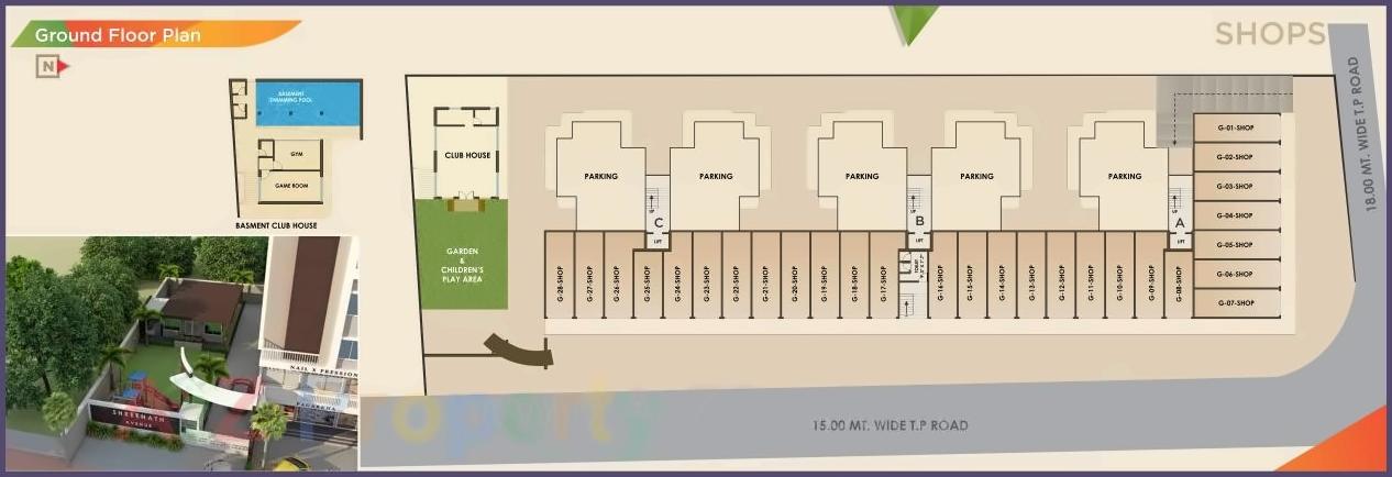 Layout of real estate project Shreenath Avenue located at Bhayli, Vadodara, Gujarat
