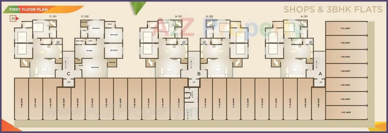 Layout of real estate project Shreenath Avenue located at Bhayli, Vadodara, Gujarat