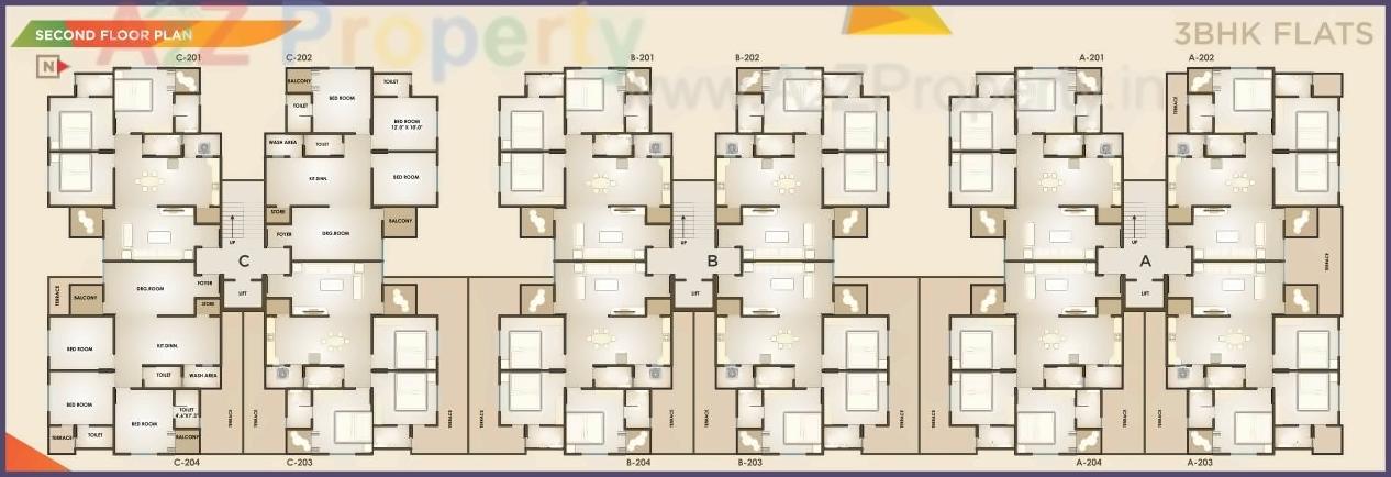 Layout of real estate project Shreenath Avenue located at Bhayli, Vadodara, Gujarat