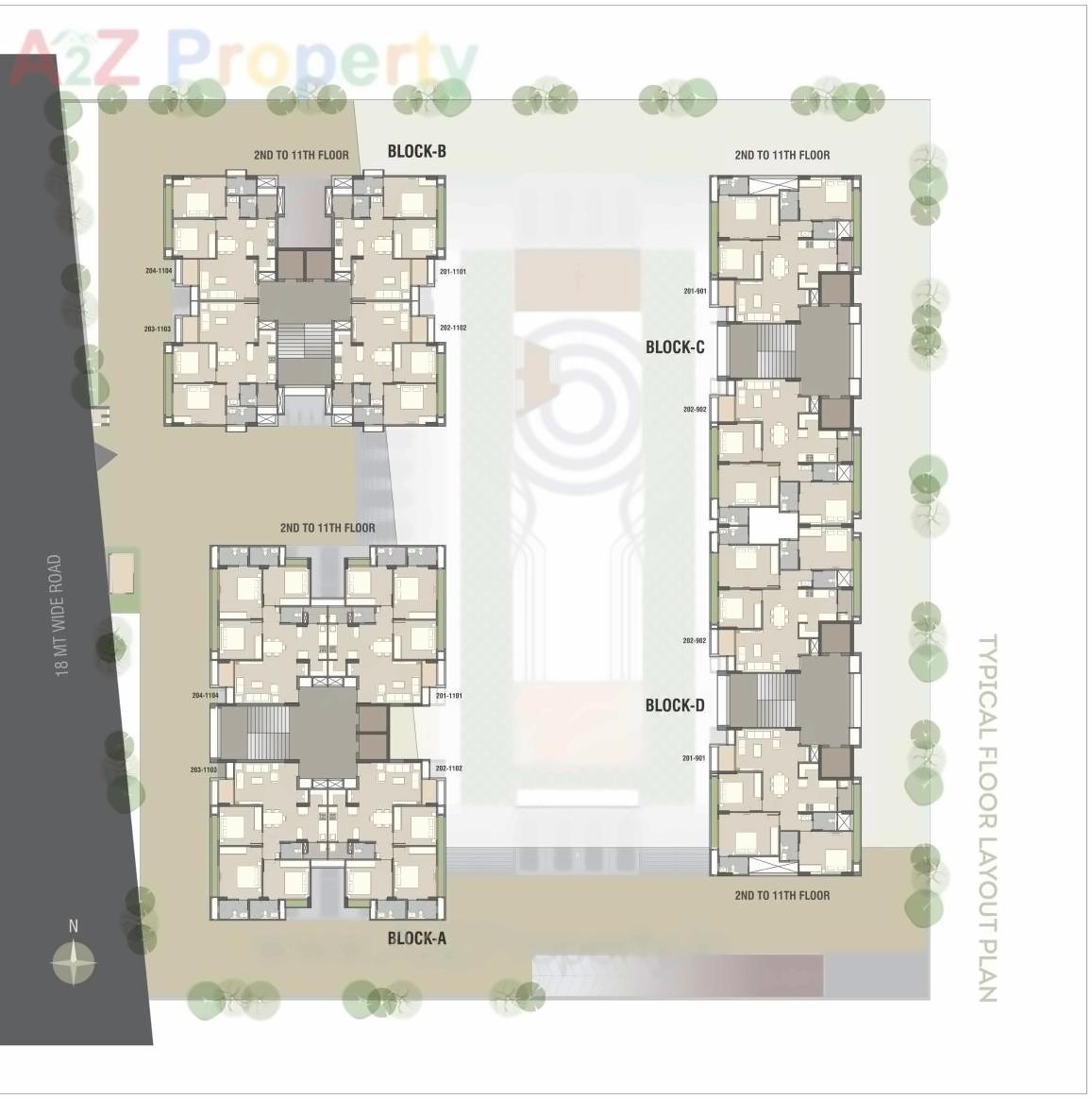 Layout of real estate project Shreenath Heights located at Sama, Vadodara, Gujarat
