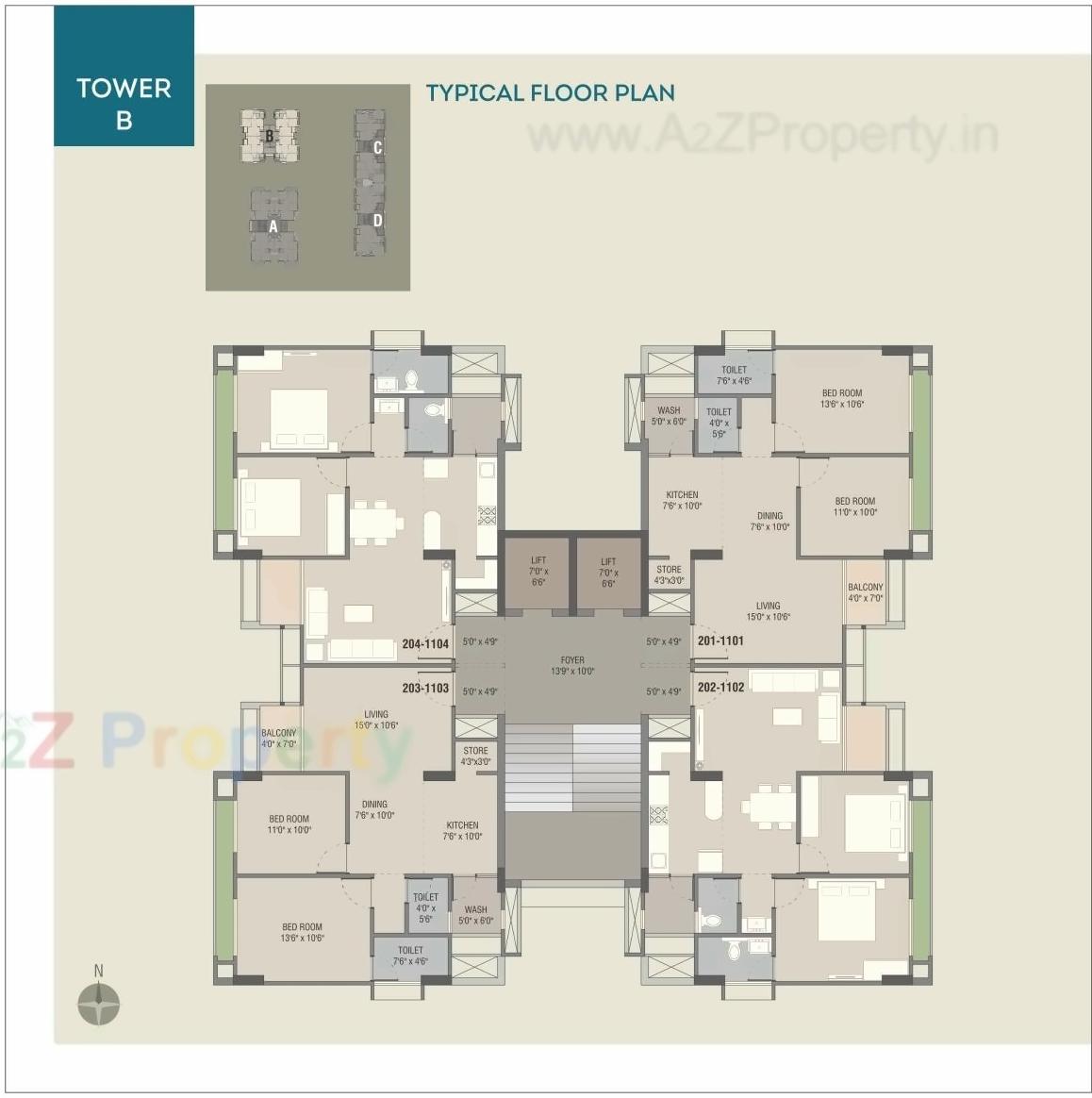 Layout of real estate project Shreenath Heights located at Sama, Vadodara, Gujarat