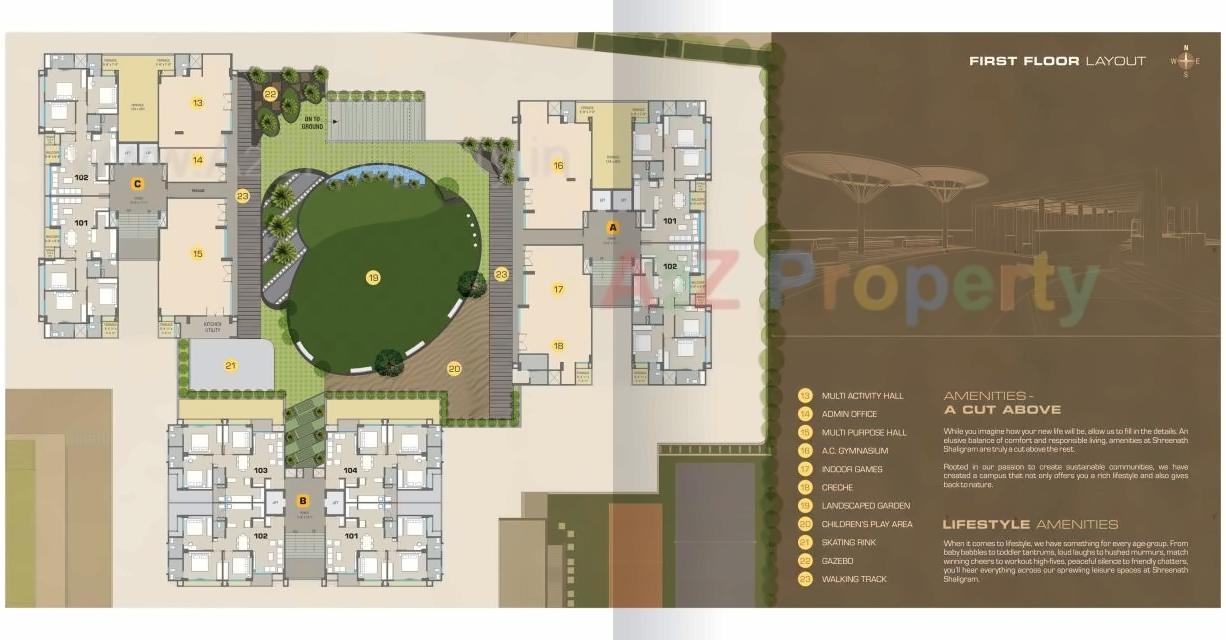 Layout of real estate project Shreenath Shaligram located at Atladra, Vadodara, Gujarat