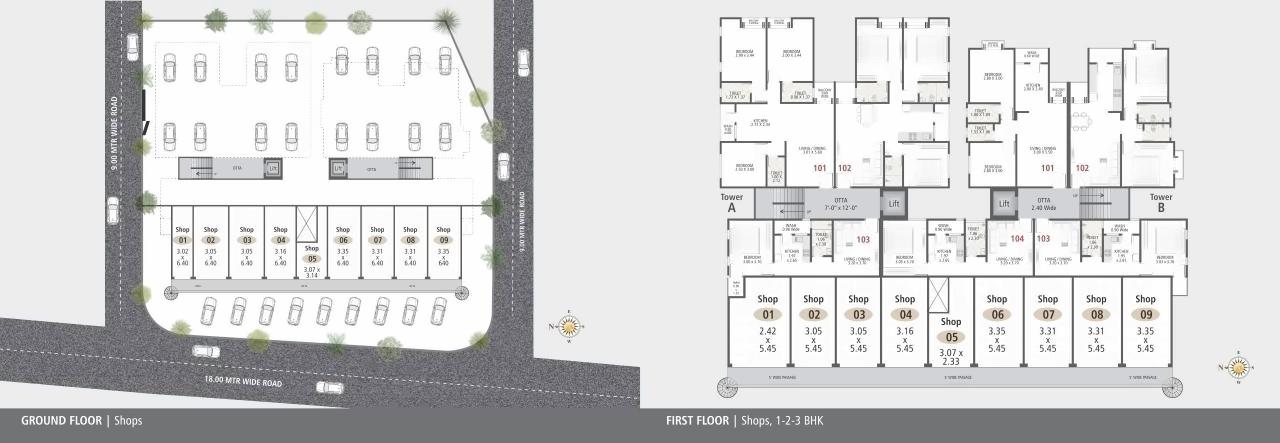 Layout of real estate project Shreenath Villa located at Bapod, Vadodara, Gujarat