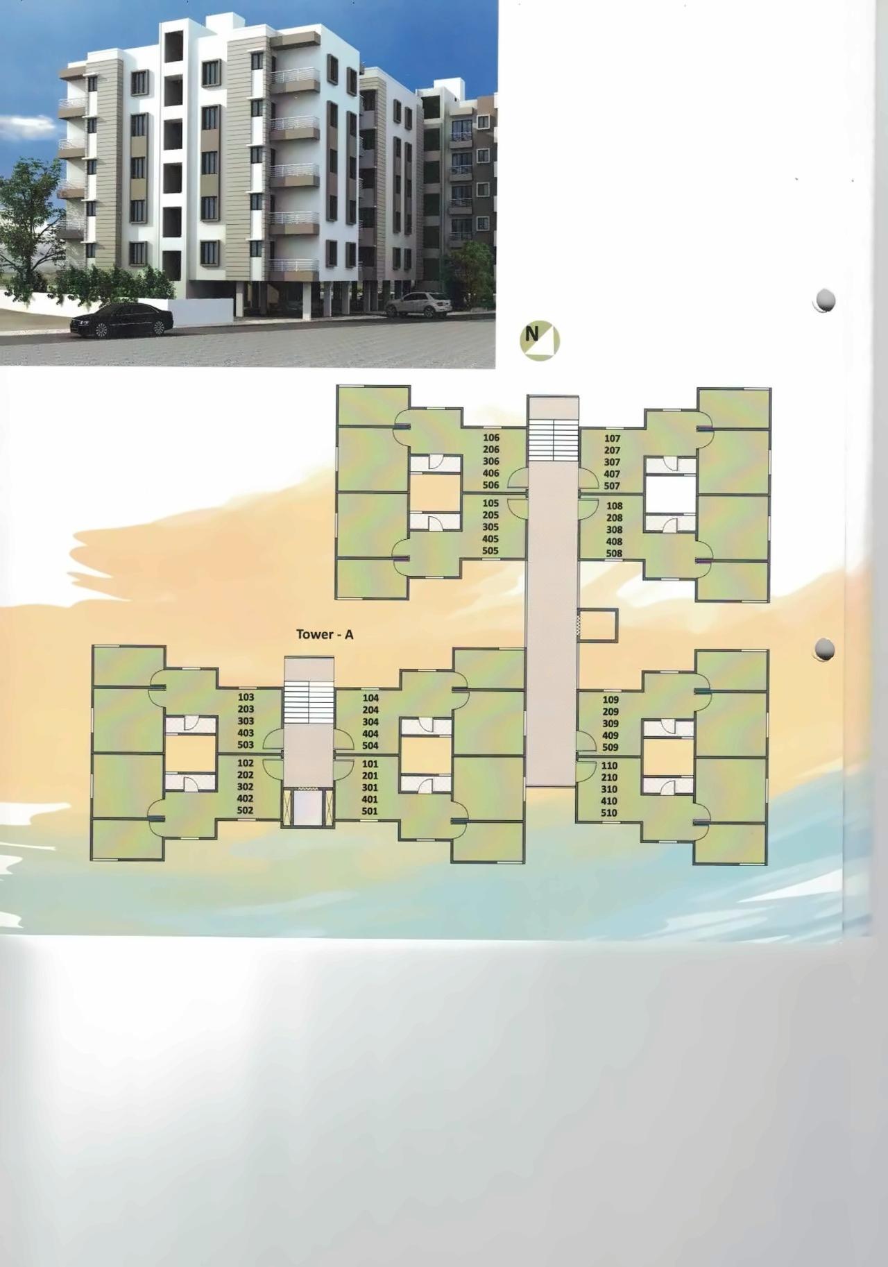 Layout of real estate project Shreenathji Heights located at Chhani, Vadodara, Gujarat