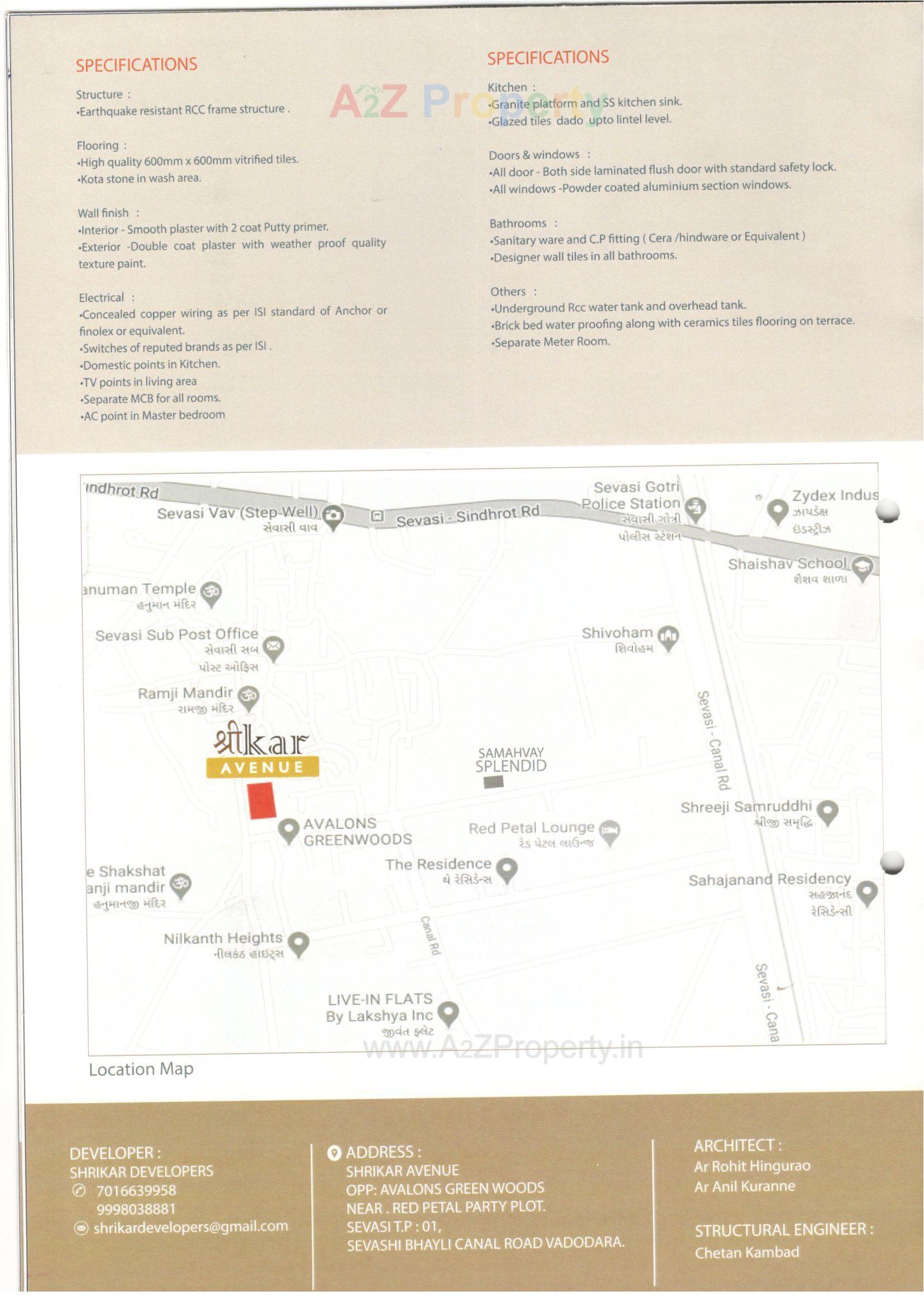  of real estate project Shrikar Avenue located at Sevasi, Vadodara, Gujarat