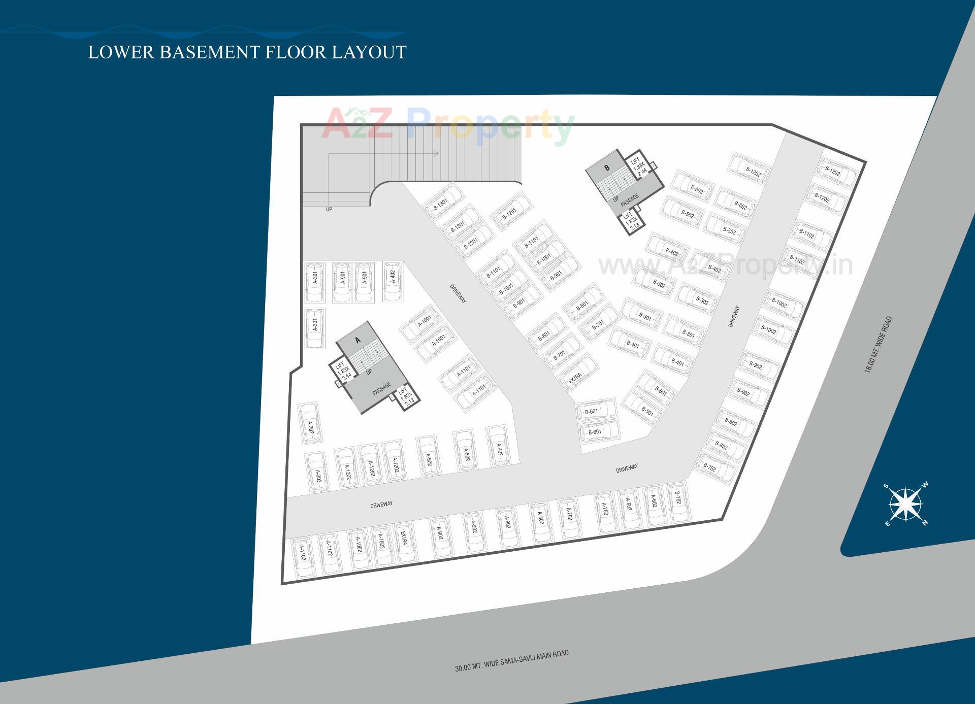 Layout of real estate project Shrimay Bellevue located at Sama, Vadodara, Gujarat