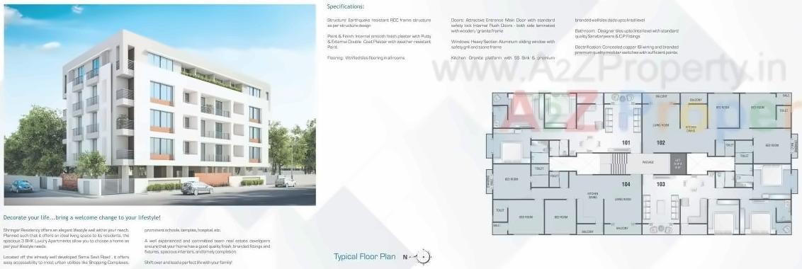 Layout of real estate project Shringar Residency located at Sama, Vadodara, Gujarat