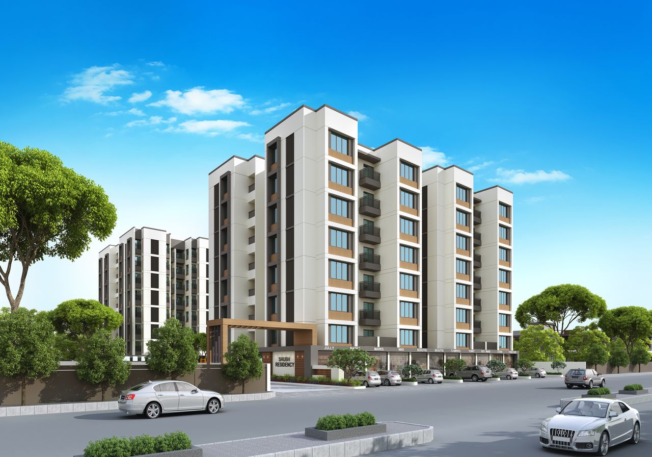Corner View of real estate project Shubh Residency located at Makarpura, Vadodara, Gujarat