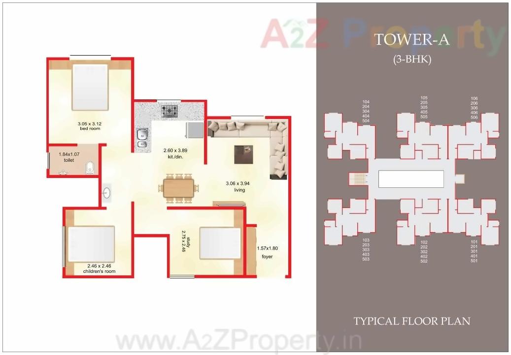 Layout of real estate project Shubham Heights located at Gorti, Vadodara, Gujarat