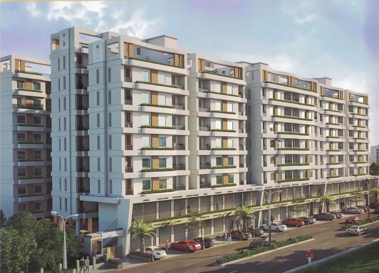 3D Elevation of real estate project Shukan Aroma located at Savad, Vadodara, Gujarat