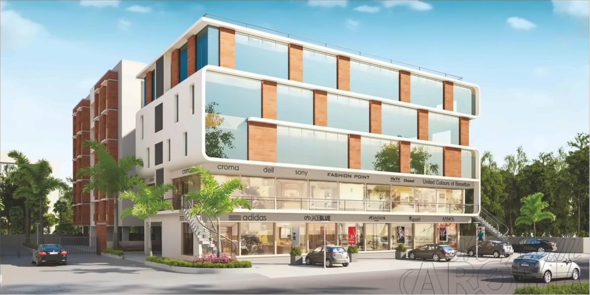 3D Elevation of real estate project Shyam Aroma   Shyam Gopika located at Bapod, Vadodara, Gujarat