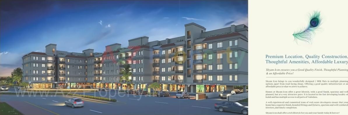 3D Elevation of real estate project Shyam Icon located at Kalali, Vadodara, Gujarat