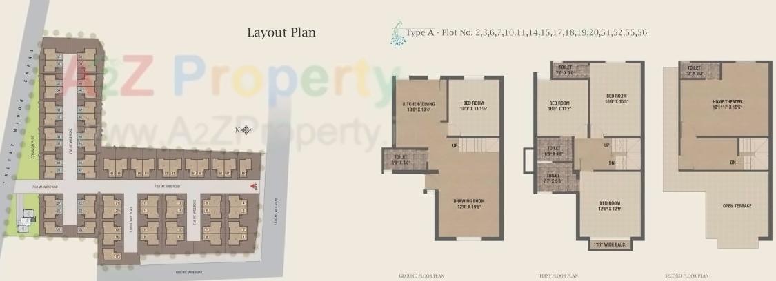 Layout of real estate project Shyam Villa located at Bill, Vadodara, Gujarat
