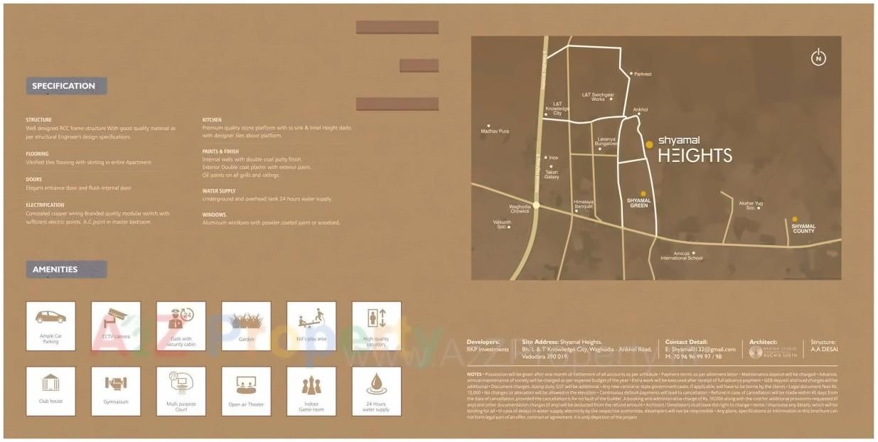  of real estate project Shyamal Heights located at Ankhol, Vadodara, Gujarat