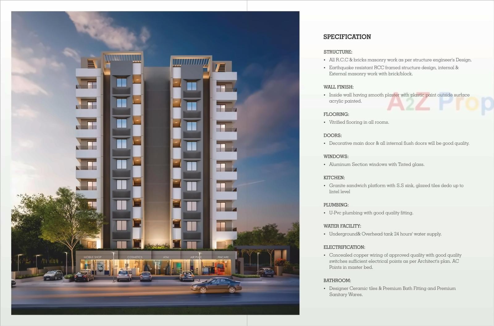 3D Elevation of real estate project Shyamal Lake View located at Vadodara, Vadodara, Gujarat