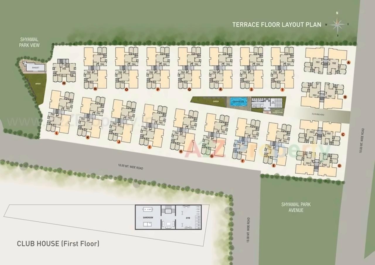 Layout of real estate project Shyamal Park located at Tandalaja, Vadodara, Gujarat